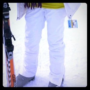 Arctic blue white snow pants